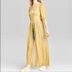 🌼Wild Fable Floral Sheer Buttoned Maxi Dress